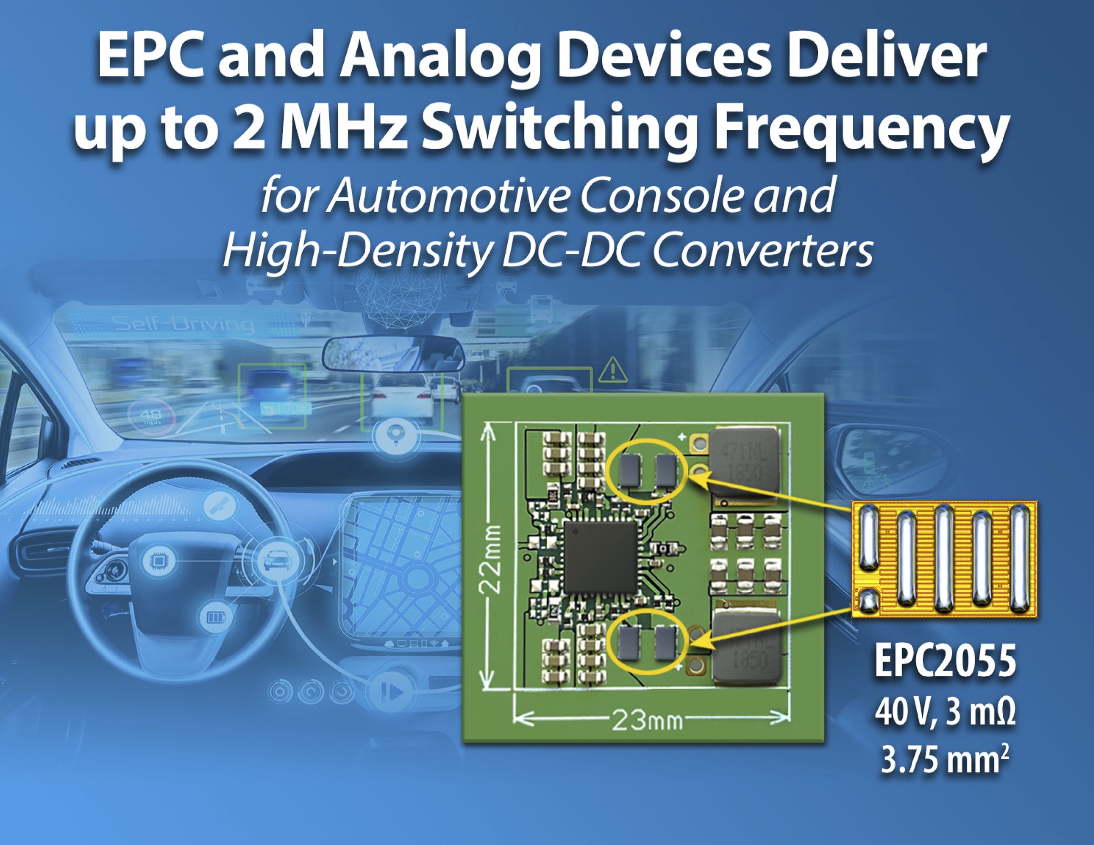 EPC, Analog Devices Deliver up to 2 MHz Switching Frequency for the Highest Density DC-DC Converters Using GaN FETs